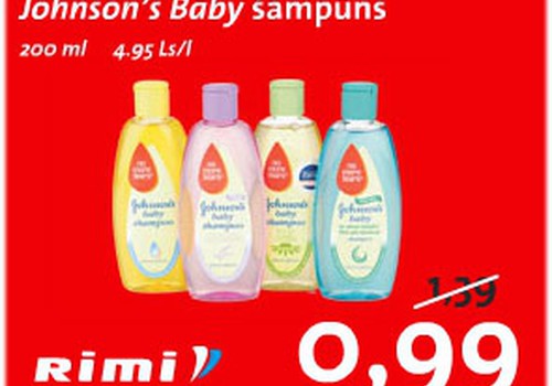 RIMI Bērnu dienās Johnson's Baby šampūniņš par 0,99Ls!