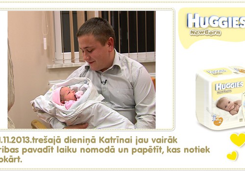 Katrīna aug kopā ar Huggies® Newborn: 3.dzīves diena