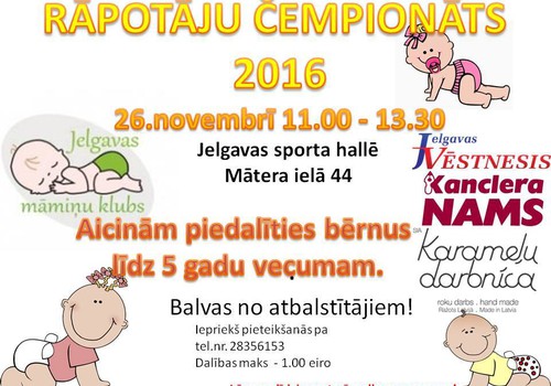 Būs atkal " Rāpotāju čempionāts 2016" Jelgavā!!!