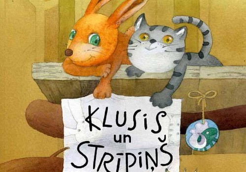 10 pasaciņas par kaķēnu un trusi grāmatā "Klusis un Strīpiņš" šonedēļ ar 60% atlaidi!